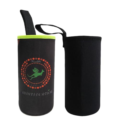 パンダファミリー 水筒カバー ボトルカバー ペットボトルカバー 2個セット 持ち手 ループ付き キッズ 男の子 直径6.5cm ブラック 黒 Sサイズ Hタイプ