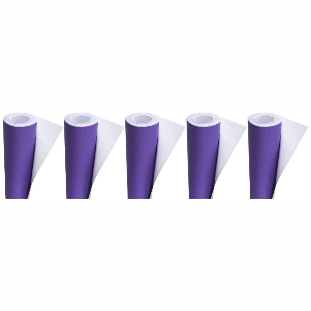 3 Ace Crafts (Pack of 5) Poster Paper Roll (Purple) Approx 76cm x 10m for Gift Wrapping, Craft, Packing, Parcel, Party Decoration, Table Runner, School Notice Boards, Display and Card Making