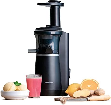 Panasonic Slow Juicer MJ-L501KXE elektrischer Obst- und Gemüse-Entsafter | Slow Juicer 150 W, Edelstahl und Kunststoff, schlankes und kompaktes Design, Aufsatz für gefrorene Zutate
