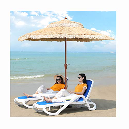 AIOEJP Stroh Sonnenschirm Regenschirm Outdoor 8.8FT 2 Ebenen Solar Hula Strohschirm, Hawaiian Pool Patio Sonnenschirm Cover