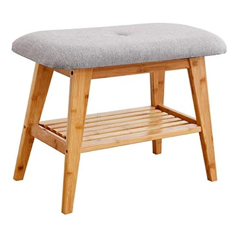 LSXIAO Zapatero Reposapiés De Madera Banco De Zapatos Estante Y Cojín De Asiento Cover