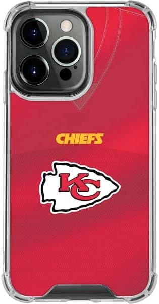 Skinit Clear Phone Case Compatible with iPhone 15 Pro - Officially Licensed NFL Kansas City Chiefs Team Jersey Design