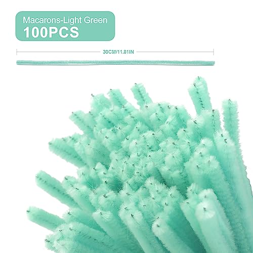 Cure-pipes chenille vert clair anti-perte de poils pour décorations et DIY - 2