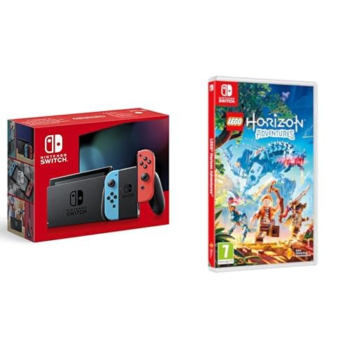 Nintendo Switch con Joy-Con Rosso Neon e Blu Neon & Mario & LEGO Horizon Adventures