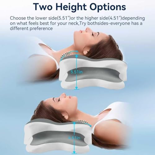 Sleep Apnea Pillow with Neck Pain & Snoring Relief -Orthopedic Cervical Pillow, Ergonomic Contour Memory Foam Pillow for Side,Back,Stomach Sleepers,Dreamers (Darkgrey, Queen Size) by WENGTY - Image 2