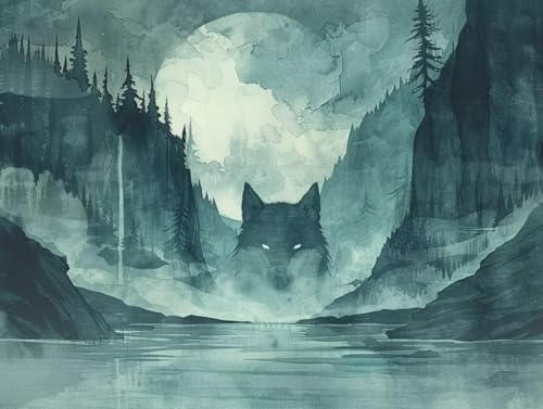 Diamond painting loup pour décorer votre salon avec une toile 5D
