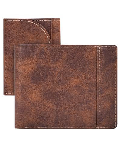 Swallowmall Leather Wallet for Men, Bifold Wallets Mens Genuine Leather RFID Blocking Men's Wallet with Removable Card Holder 2 ID Windows 15 Card Slots