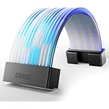 AsiaHorse Aurora Proスリーブケーブル用 ARGB LEDライトストリップ カバーキット 24ピン 20.5 CM ARGB 5V 3ピン 108 LEDランプビーズ 超長20,000時間の使用期限 Asus Aura ASRock GIGABYTE MSI RGBとのRGB 互換性あり AURORA-108-24PIN-黒