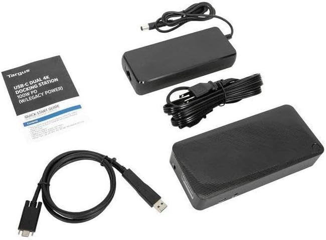 Targus USB-C Universal Docking Station with 100W Power Delivery (1x USB Type-C, 3 USB Type-A, 1 Audio Jack, 2 DisplayPort, 2 HDMI 2.0, 1 RJ-45, Support up to 2 UHD 4K Display) Bundle with Docztorm