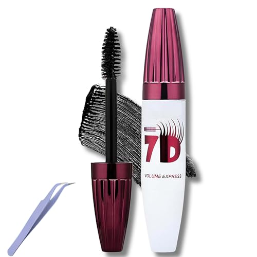 Mascara negra resistente al agua, color negro, para longitud y volumen, máscara negra de larga duración con cepillo Tower Flex, 10 g, incluye pinzas