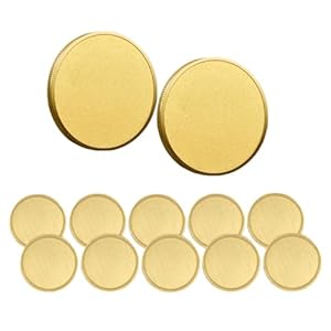 10PCS Blank Brass Coins for Laser Engraving – 40mm Unfinished Challenge Coin Blanks, Engravable Metal Coins for DIY, Customization, Memorial, Gift