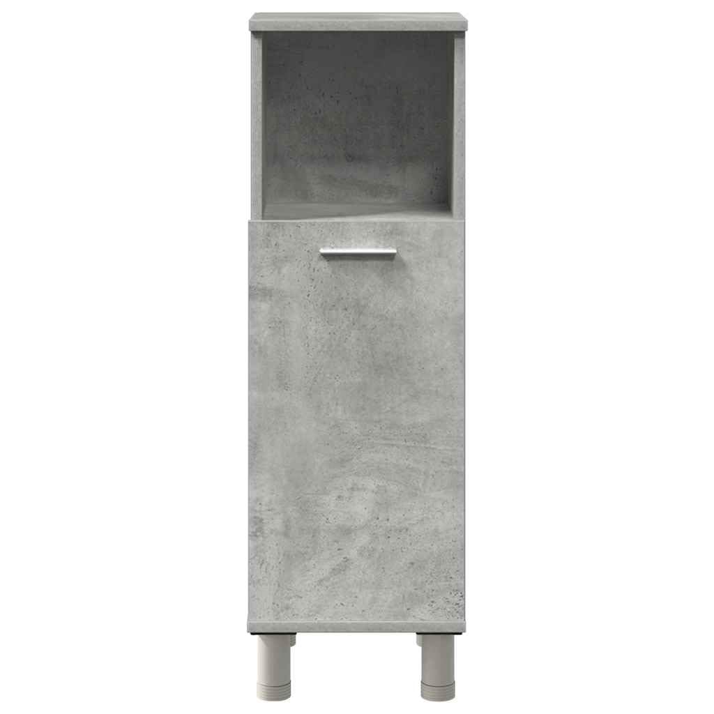 4-TLG. Badmöbel-Set Betongrau Holzwerkstoff Betongrau, Badezimmerschrank, Unterschrank Bad, Unterschrank