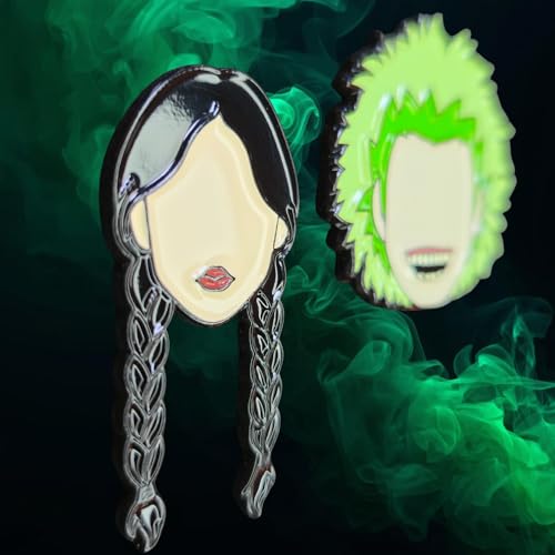 Image of Beetle Juice Sparkle Glitter Cute Lapel Pin Backpacks Set of 2