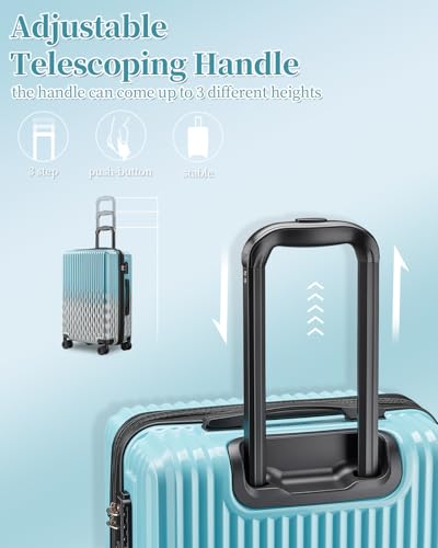 Image of Luggage Set, 20 Inch Carry on Luggage, 24 Inch Checked Luggage Lightweight Hardside Suitcase With Spinner Wheels, TSA Lock, 2-Piece Set