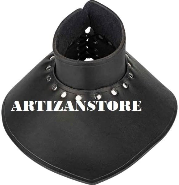ARTIZANSTORE Leather Armor | Authentic Medieval Gorget with Collar | Ideal for LARP & Costume Events | Great Gift for History Enthusiasts