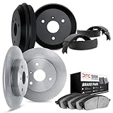 Dynamic Friction Company Front and Rear Brakes and Rotors|Drum, Shoes Included| 5000 Advanced Brake Pads and Rotors Kit| Fits 2005-2016 Smart Fortwo