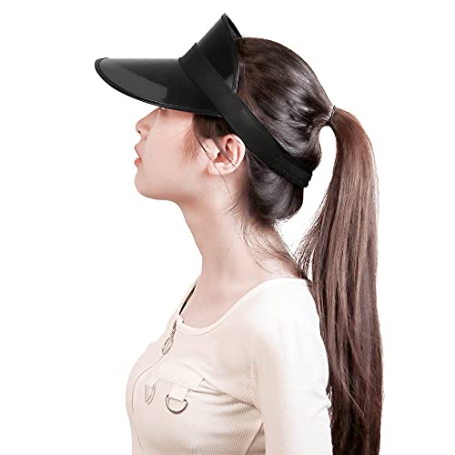 Pacote com 5 chapéus de viseira de sol femininos masculinos com proteção UV reflexivos, viseira tran