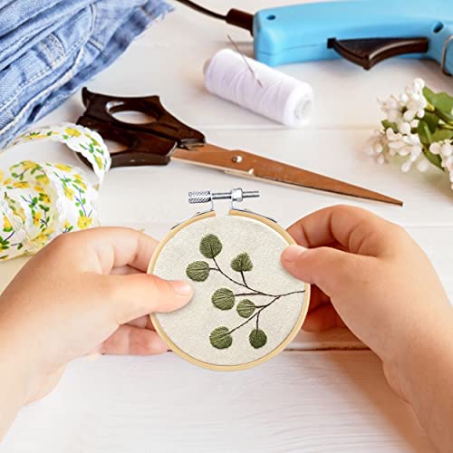 Image of GIEMSON Embroidery Hoop 3 Inch 12 Pieces Small Embroidery Hoops Bamboo Circle Cross Stitch Hoop for Embroidery Art Craft Sewing