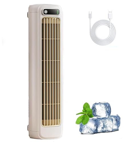 Cooling Ace - Aire acondicionado portátil, mini unidad de aire acondicionado, ventilador de refrigeración silencioso con 3 velocidades y pantalla táctil LED, carga USB, ventilador de torre de
