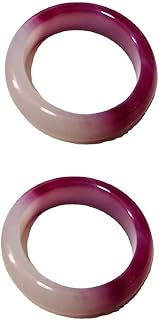 2 Pcs Carnelian Crystal Rings Natural Carnelian Gem Band Rings Colorful Carnelian Healing Crystal Rings Set for Women Girls Teens