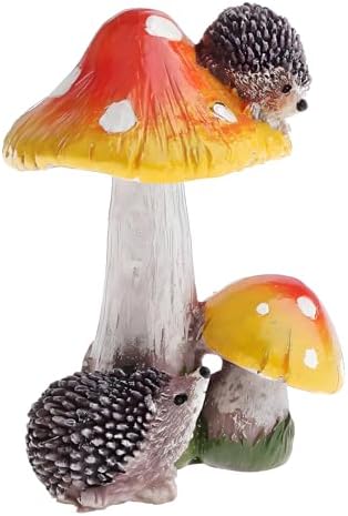Fairy Mushroom Miniature Mushrooms Ornaments Hedgehog Outdoor Figurine