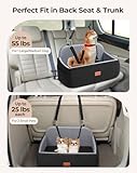 Petcozife Dog Booster Car Seat for Large Medium Dog, Pet Car Seat Under 55 lbs or 2 Small Dogs, Detachable and Washable Travel Bed with Thick Cushion& 2 Safety Leashes (Black/Grey) - Image 3