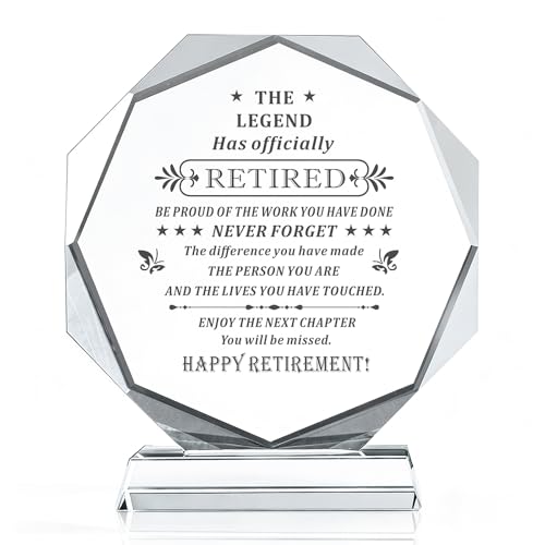 Happy Retirement Gift for Men Women Present Decorations Crystal award Plaque Keepsake Different Best retire Plaque Inspirational Gifts for Retired Friends Boss Coworker Teacher mam (Retirement Gift)