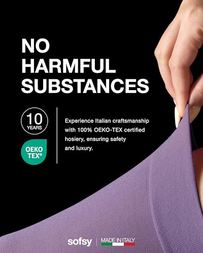 Image of sofsy 10-Year Hosiery Craftsmanship - Italian 40 Den Run Resistant Opaque Tights for Women | High-Waist, Reinforced Toe