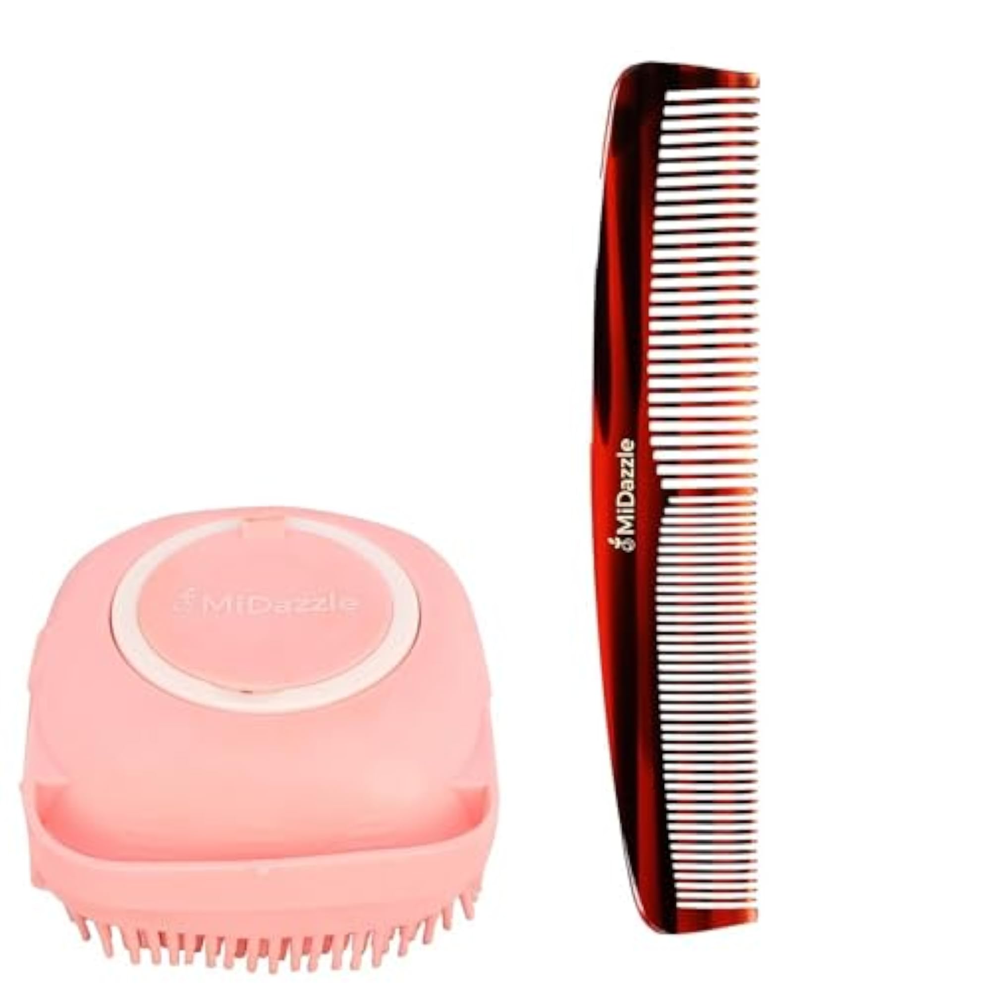 Midazzle Silicone Bath Brush, Body Wash Scrubber with Comb