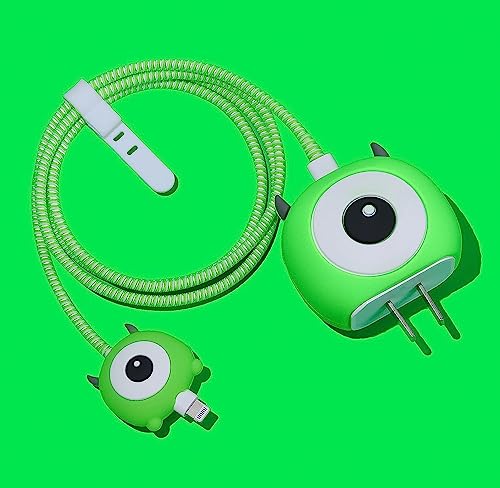 Image of J'TTON Case Cover for 18W /20W iPhone Adapter & USB-C Cable | Cute 3D Cartoon Character (Green Monster)