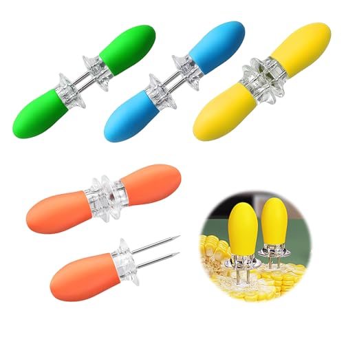 ONEBOOM 8 PCS Corn on The Cob Holders, Safe Interlocking Corn on The Cob Skewers, Stainless Steel Corn on The Cob, Reusable Sweetcorn Holders for Kitchen, Barbecue, Parties, Picnics, Camping