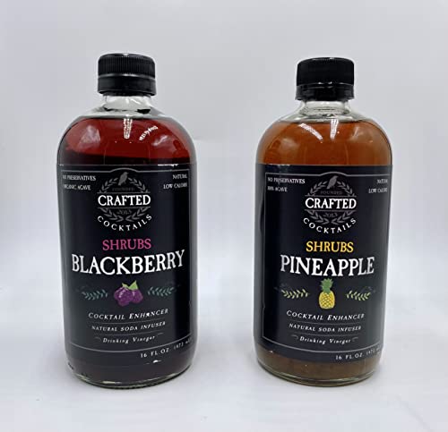 Crafted Cocktails - Shrubs Variety Pack - All Four Flavors, Ginger, Blackberry, Pineapple & Asian Pear. Try all our Shrubs for your homemade cocktails, sodas and recipes