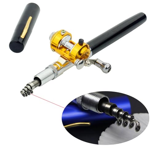 Caña de pesca y carrete de bolsillo telescópica para evitar equipos pesados 3