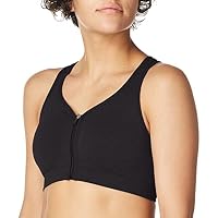 Jockey Women's Zip Front Seam Free Bra, Deep Black, Small