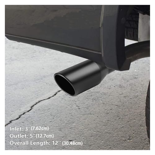 Pot auto noir 12 pouces pour corriger les sorties de gaz courtes