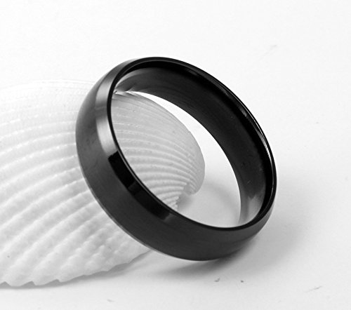 MEALGUET Stainless Steel Unisex 6MM Brushed Plain Simple Stainless Steel Wedding Ring Band for Men&Women, Blue/Black/Gold Plated3