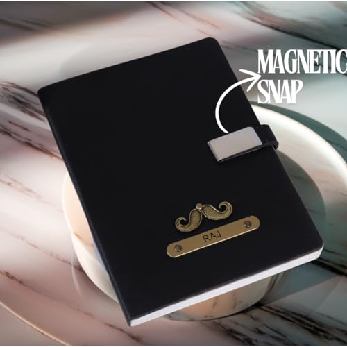 Image of ncgifts personalized diary with name | customized diary | personalized notebook A5 200 ruled pages Customized Diwali Daily Journal Diaries Diary Gifts for Men Women Friends, Family (Black)