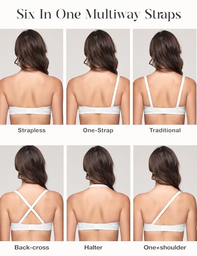 Image of Wingslove Women's Strapless Full Figure Bra Underwire Multiway Contour Plus Size Bra Red Carpet