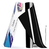 Outee 1 Roll Heat Transfer Vinyl 12 Inch by 10 Ft Iron On HTV for T-Shirts, Clothing, Hats, Jeans Compatiable with Cricut Camero Heat Press Machines Sublimation, Black