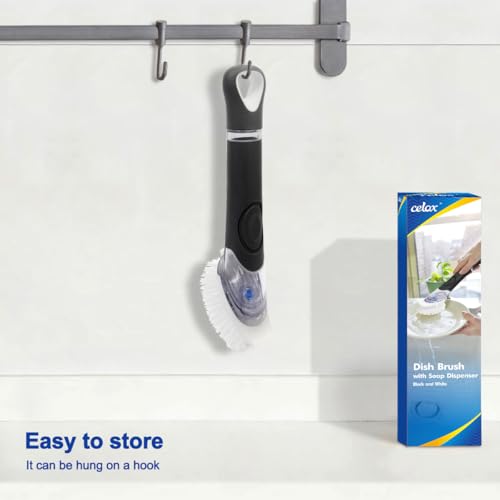Image of CELOX Dish Brush with Soap Dispenser, Dish Soap Brush with Handle