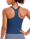 CRZ YOGA Seamless Acanalada Camiseta sin Mangas para Mujer Y-Espalda Camisolas con Sujetador Incorporado Marfil FRANCÉS 36