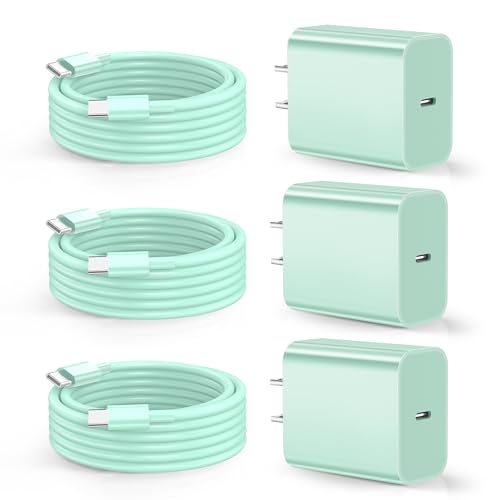 Dayaoncy USB C Cable, USB C Charger Block 3Pack 10ft Light Green