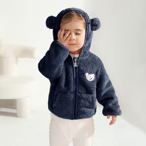 Baby Boys Girls Fleece Jackets Zip Up Hoodies Cute Bear Coats Fall Winter Fuzzy Jacket Newborn Boys Girls Outwear2