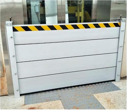 RWSEFK Flood Protection Baffle,Flood Protection Barrier, Mobile Safety Garage Door Flood Barrier Threshold Kit/Reflective Visual Flood Emergency Temporary Dam,(H 140cm(55.1in),L135cm(4.4ft))
