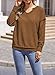 TooiTbb Womens V Neck Sweatshirt Solid Color V Neck Long Sleeve Split Loose Tops Coffee, X-Large