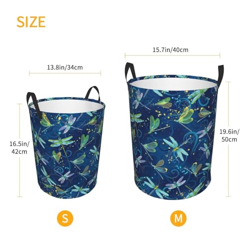Panier à linge libellule bleue : rangement couverture chambre - 6