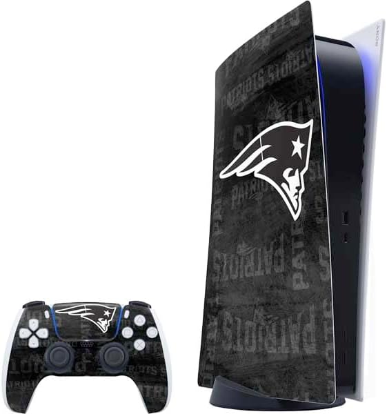 Skinit Decal Gaming Skin Compatible with PS5 Bundle - Officially Licensed NFL New England Patriots Double Vision Design