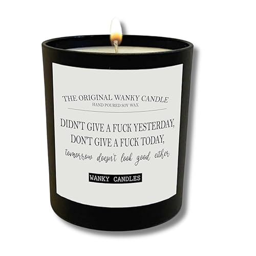 Image of Wanky Candles Funny Black Jar - Didn't Give A Fuck Yesterday WCBJ22