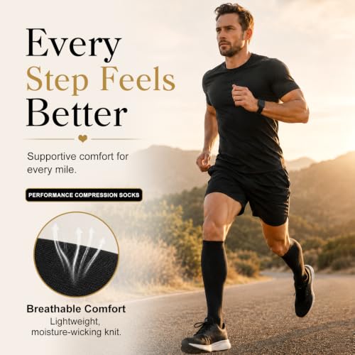 Image of Laite Hebe 4 Pairs-Compression Socks for Women&Men Circulation-Best Support for Nurses,Running,Athletic