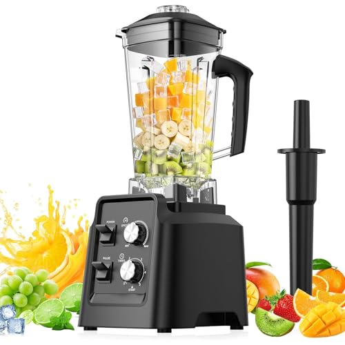 Professional Blender, 1800W Smoothies Blenders, BPA-Free Countertop Blenders for Crushing Ice, MilkShakes, Puree, 2L Large Capacity, Dishwasher-Safe, 220V (Black)
